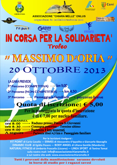 SAVA. “In corsa per la solidarietà –Trofeo “MASSIMO D’ORIA”
