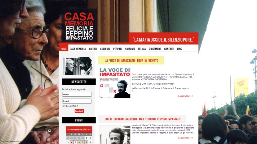 Il nuovo sito di Casa Memoria Peppino e Felicia Impastato, www.casamemoria.it