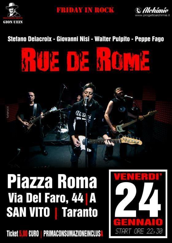 San Vito (Ta). “Friday in rock” con Rue de Rome in concerto