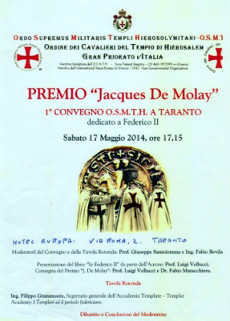 Taranto. PREMIO “Jacques De Molay”