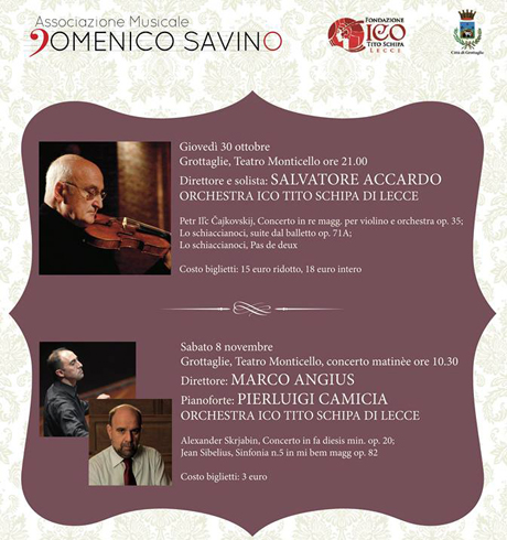 GROTTAGLIE. Salvatore Accardo e l’Orchesta Sinfonica Tito Schipa in concerto