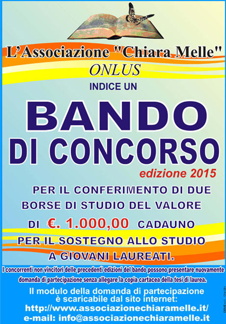 SAVA. Due borse di studio in ricordo di “Chiara Melle”
