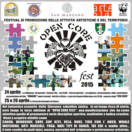 LEPORANO. Open core Fest. Tutto pronto per le due giornate dell’Open Core Fest al Parco Archeologico di Saturo