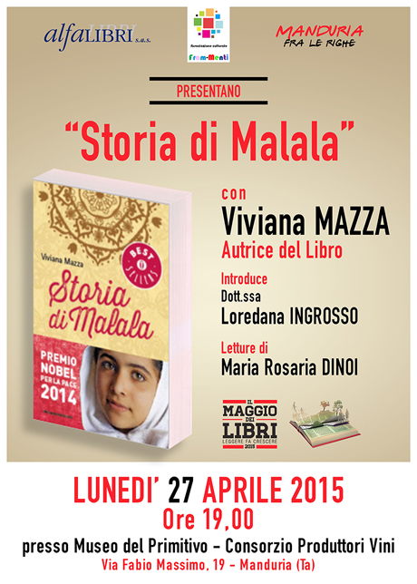 MANDURIA. Presentazione del libro di Viviana Mazza: “Storia di Malala”