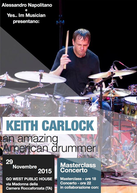 ROCCAFORZATA. Il batterista americano Keith Carlock in concerto domenica 29 novembre  al “Go West Public House”