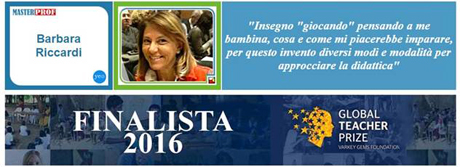 E’ Barbara Riccardi la docente italiana FINALISTA 2016 al Global Teacher Prize , Premio “Nobel” per l’Insegnamento