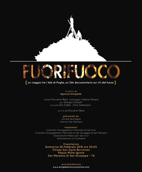 SAN MARZANO. “Fuorifuoco” – i riti del fuoco in Puglia, presentazione e proiezione del documentario