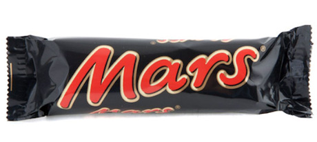 MARS, plastica nella cioccolata
