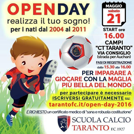 2° Open Day 2016 della Scuola Calcio Taranto FC