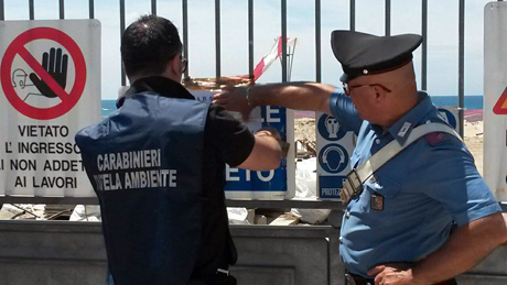 PULSANO (Ta). I Carabinieri del Nucleo Operativo Ecologico (NOE) di Lecce sottopongono a sequestro lo stabilimento balneare “Fata Morgana”