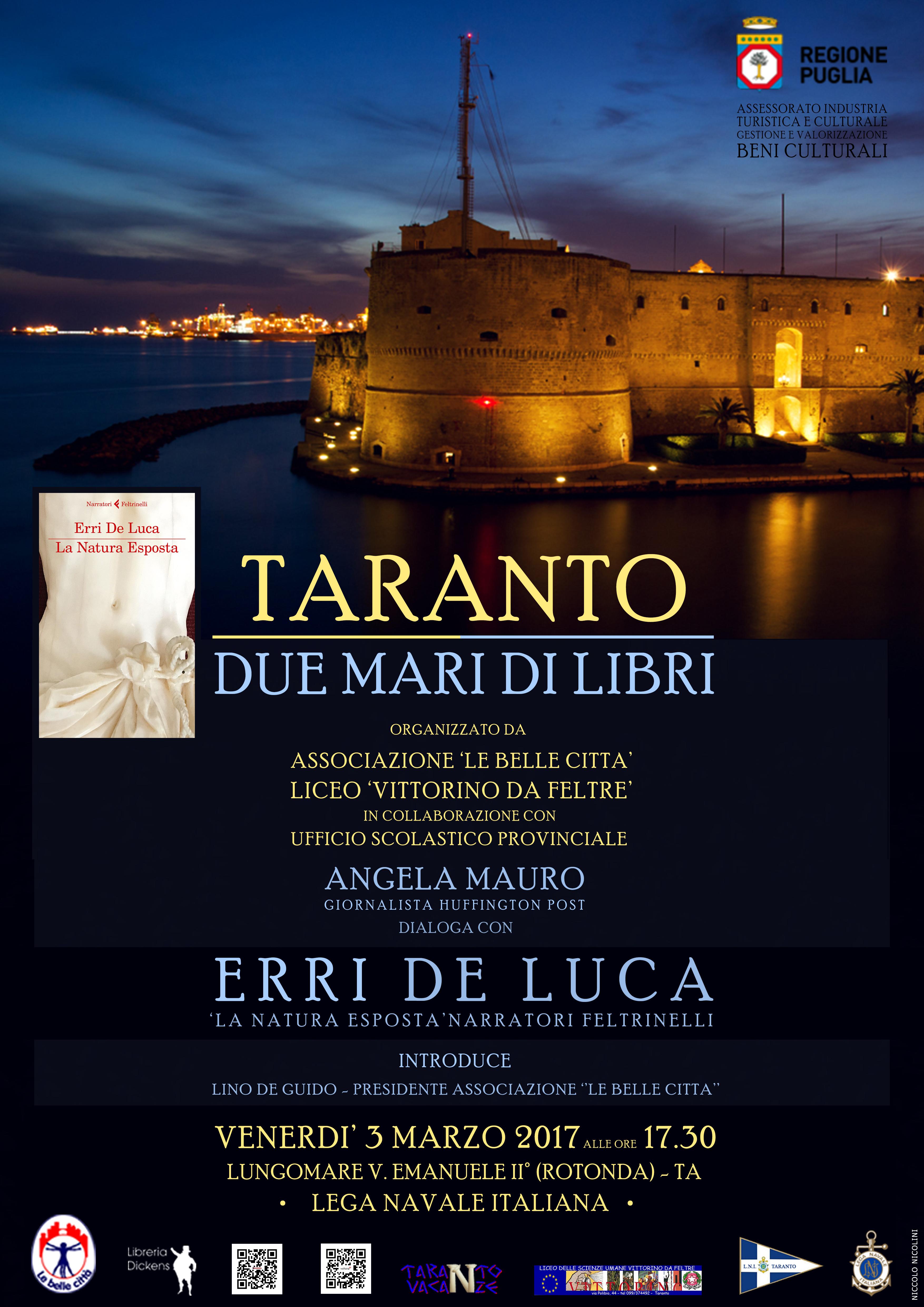 TARANTO. “Erri De Luca a Taranto due mari di libri”