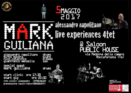 TARANTO. Il batterista statunitense Mark Guiliana arriva oggi 5 maggio: masterclass e concerto al Saloon Public House