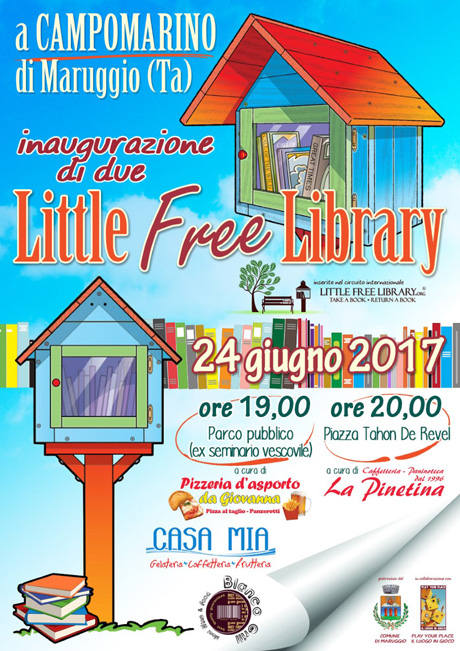 CAMPOMARINO (Marina di Maruggio). Inaugurazione del fenomeno Little Free Library
