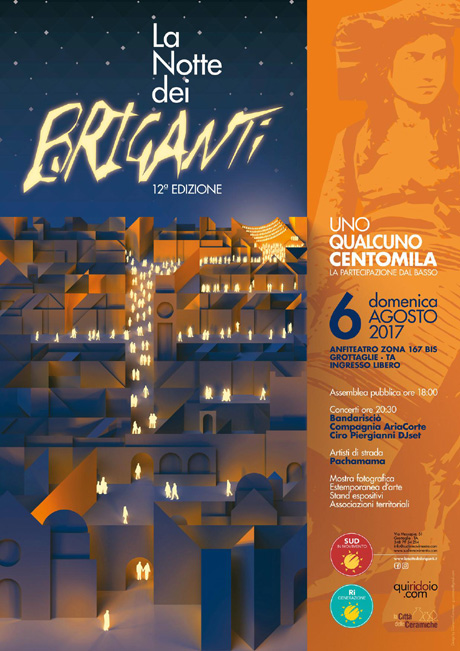 Il 6 Agosto Grottaglie ospita la XII Edizione de “La Notte dei Briganti”
