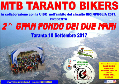 TARANTO.  “ 2^ Gran Fondo dei Due Mari” in Mountain bike “La Gran Fondo degli Spartani”