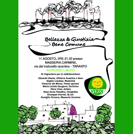 TARANTO. “Bellezza&Giustizia, Bene Comune”, evento dei Verdi