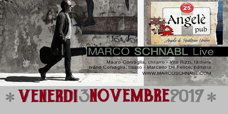 MANDURIA. Venerdì 3 novembre, Marco Schnabl in live in band