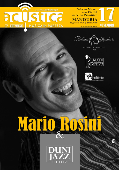 MANDURIA.  Ad Acustica arrivano Mario Rosini & Duni Jazz Choir