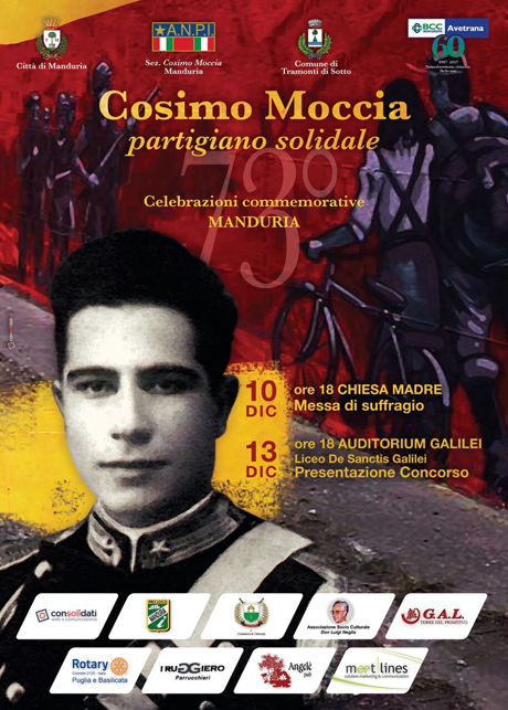 Manduria. ANPI: “Commemorazione di Cosimo Moccia, eroe della Resistenza”
