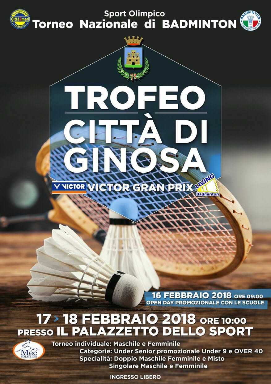 Badminton, numeri da record per il Trofeo Città di Ginosa