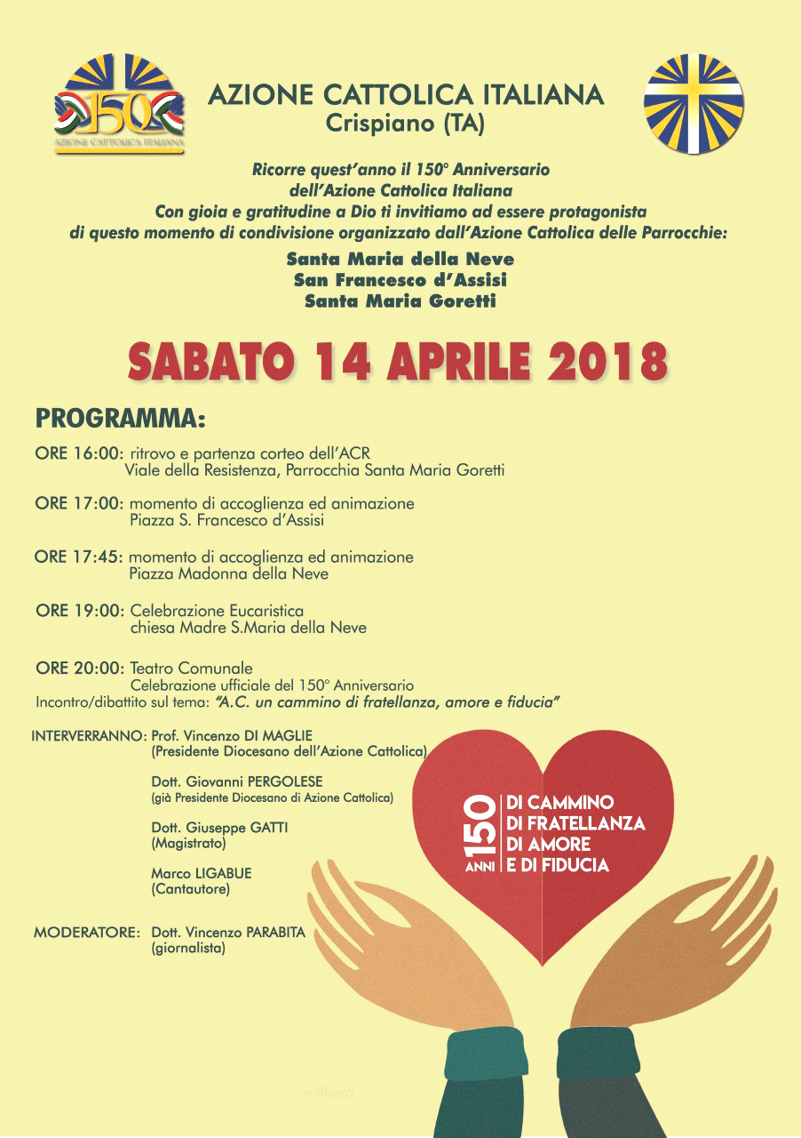 Crispiano celebra i 150 anni dell’Azione Cattolica Italiana con Marco Ligabue