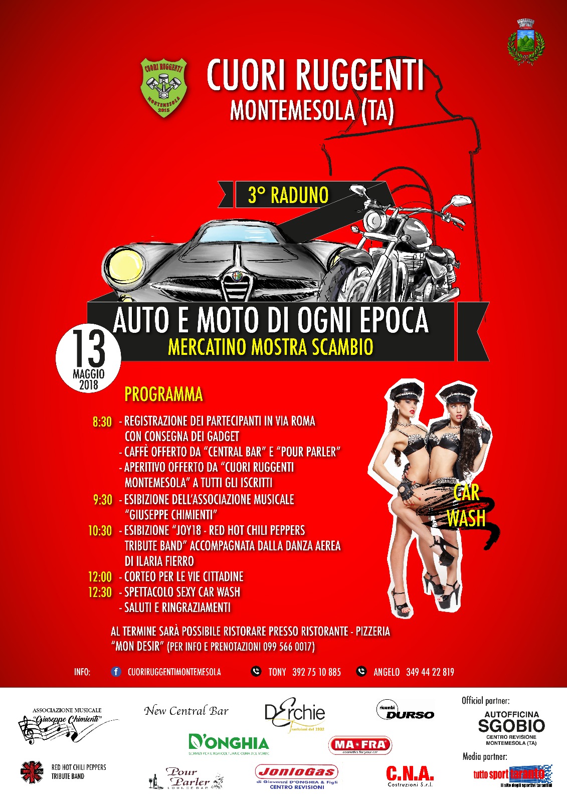 “Auto e moto di ogni epoca”: il 13 maggio terzo raduno organizzato da Cuori Ruggenti Montemesola