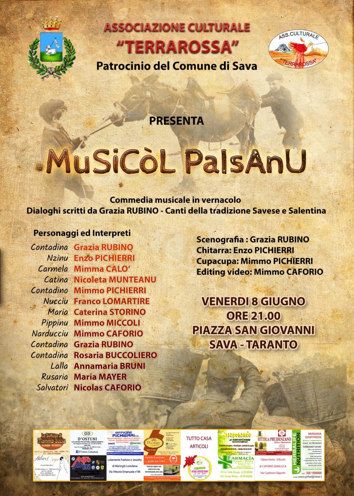 SAVA. “MuSiCòL PaIsAnU”, commedia musicale in vernacolo