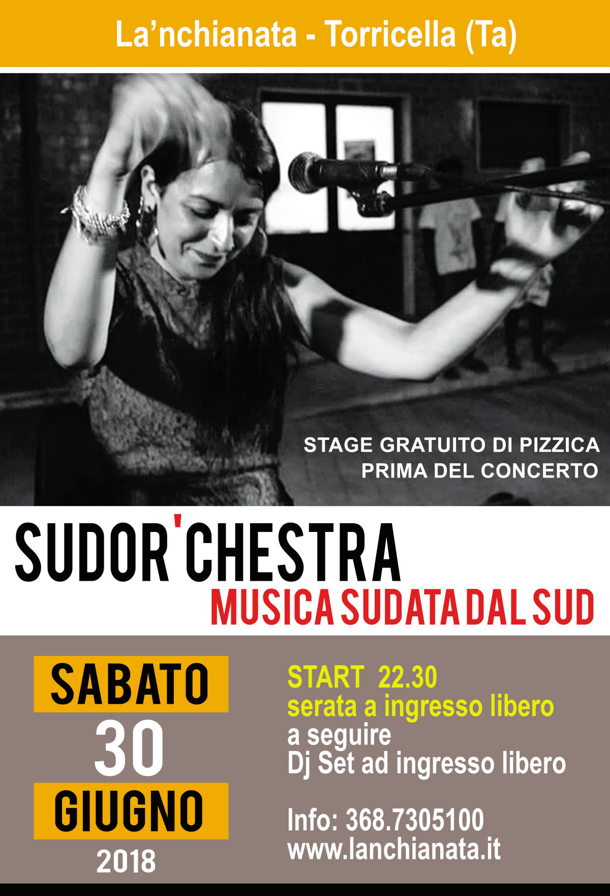 TORRICELLA. “Sudor’chestra” in concerto oggi, sabato 30 giugno, a La’nchianata, nell’ambito del Popularia Festival 2018