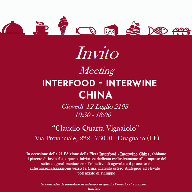 Obiettivo Cina: opportunità di internazionalizzazione per le aziende dell’agroalimentare pugliese