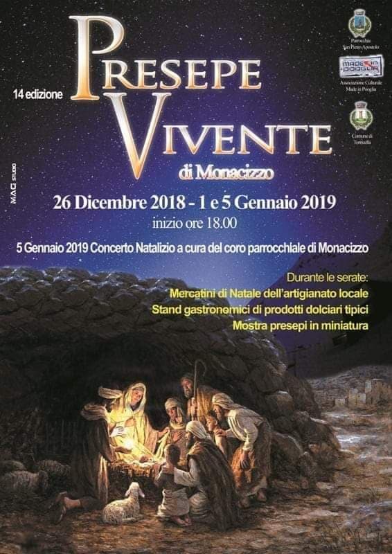 MONACIZZO (frazione del Comune di Torricella). Nell’antico Borgo prende vita la 14esima edizione del “PRESEPE VIVENTE”