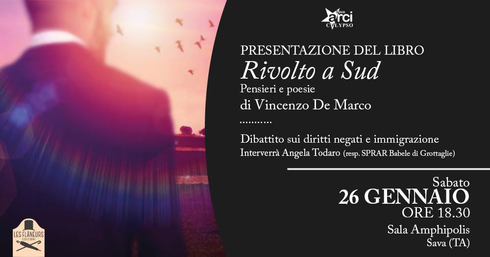 SAVA. Arci Calypso. Vicenzo De Marco presenta “Rivolto a Sud”