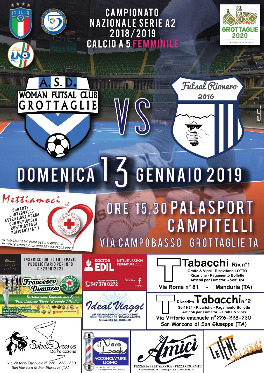 Woman Futsal Club Grottaglie. Oggi l’incontro con il Rionero