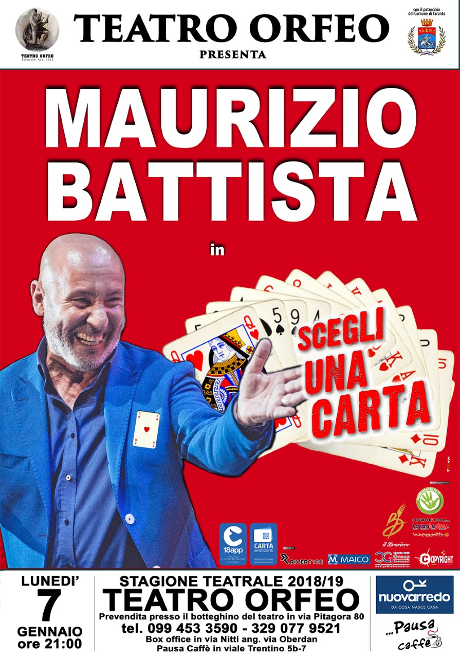 Taranto. MAURIZIO BATTISTA in “Scegli una carta”