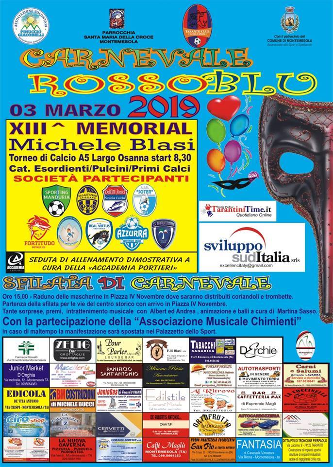 MONTEMESOLA. Anche quest’anno il Taranto Club “Natale Spada” ha organizzato il “Carnevale Rossoblu”