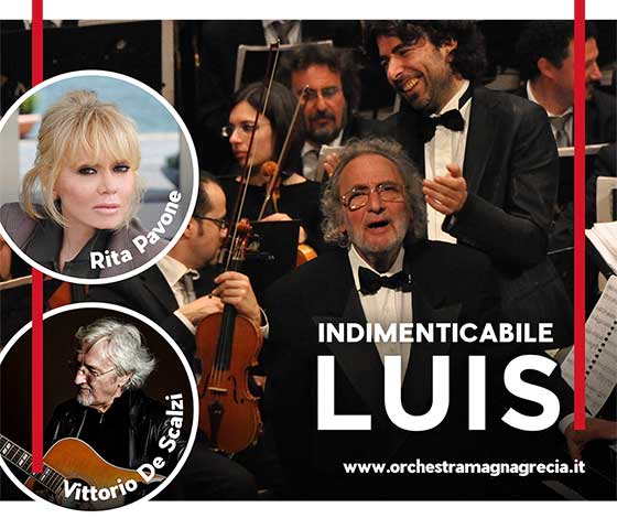 TARANTO. “Indimenticabile Luis”. L’ORCHESTRA DELLA MAGNA GRECIA, RITA PAVONE E VITTORIO DE SCALZI, INSIEME PER RICORDARE IL MAESTRO LUIS BACALOV AL TEATRO ORFEO
