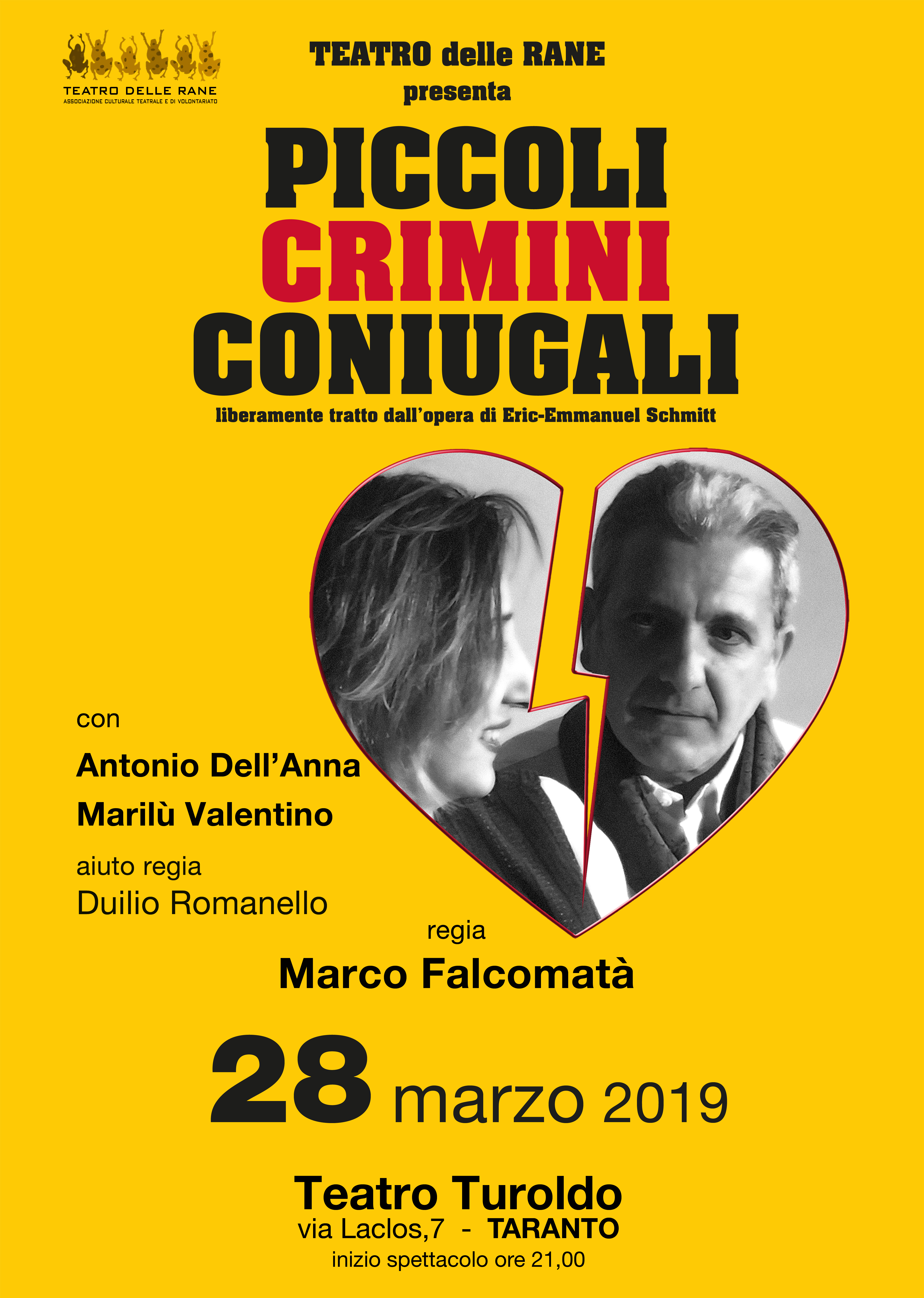 TARANTO. “Piccoli crimini coniugali”. 1° Festival Italia De Gennaro