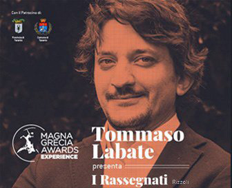 TARANTO. Tommaso Labate è il protagonista del terzo ed ultimo incontro del Magna Grecia Awards “Experience”