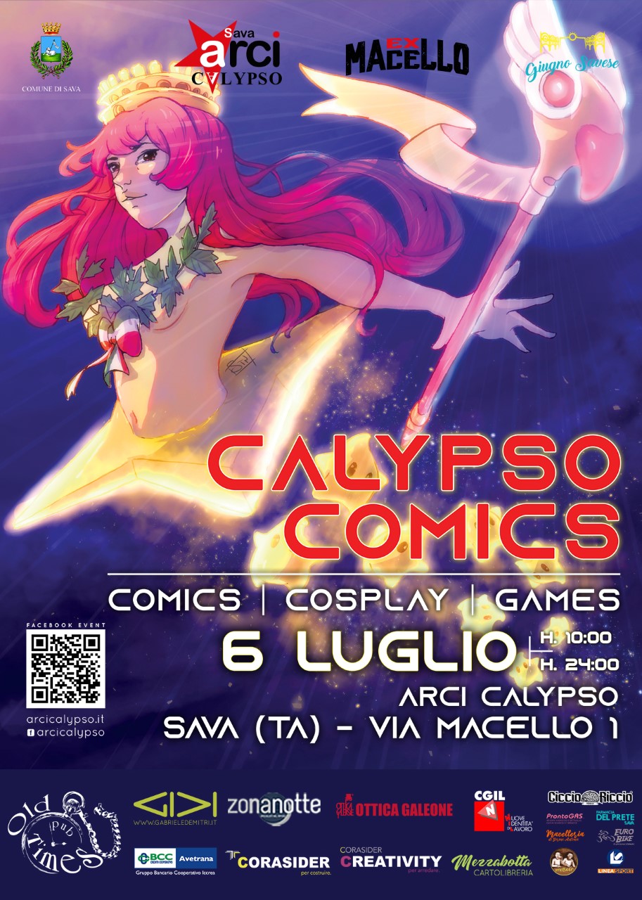 SAVA. Il 6 luglio arriva “CALYPSO COMICS”. Fiera dedicata al fumetto, all’animazione e ai giochi. Alla sua prima edizione