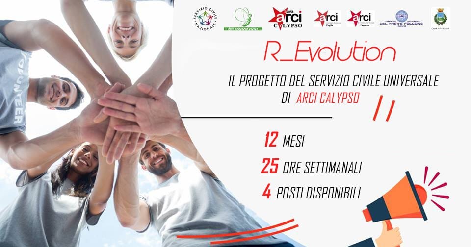 SAVA. Arci Servizio Civile, 4 posti disponibili per “R-Evolution”, il progetto promosso da Arci Calypso