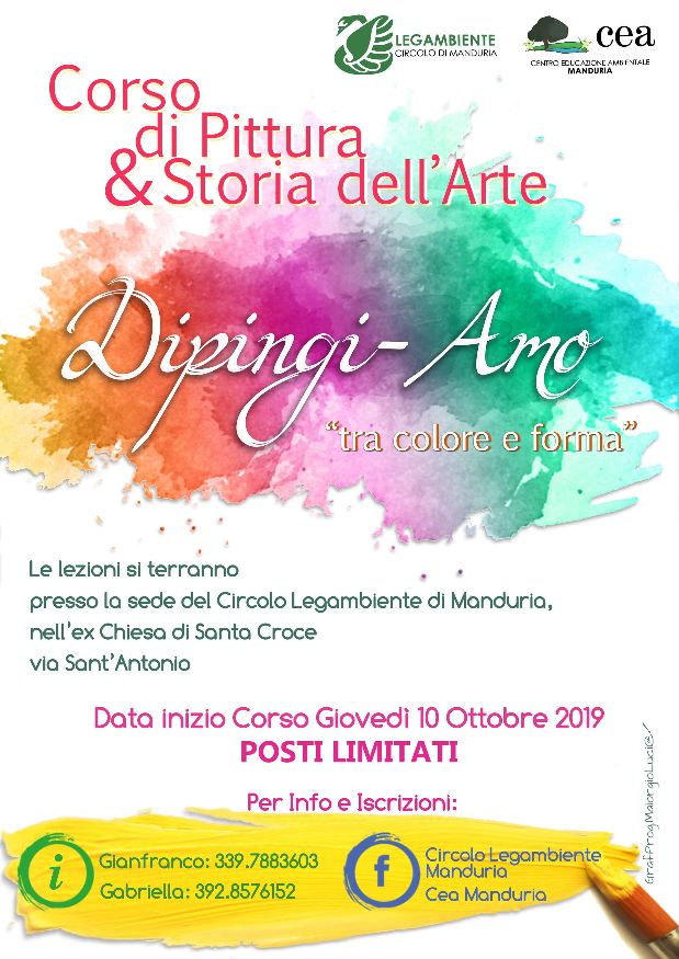 MANDURIA. “Corso di Pittura e Storia dell’Arte” e gli incontri per bambini “Tienimi per mano” sono le nuove iniziative del CEA