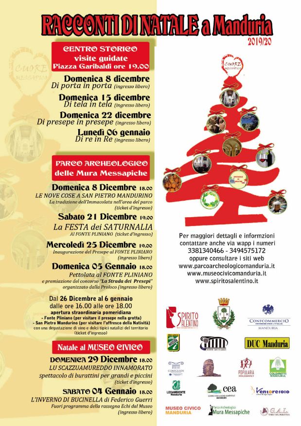 MANDURIA. Cuore Messapico presenta il programma eventi “RACCONTI DI NATALE”
