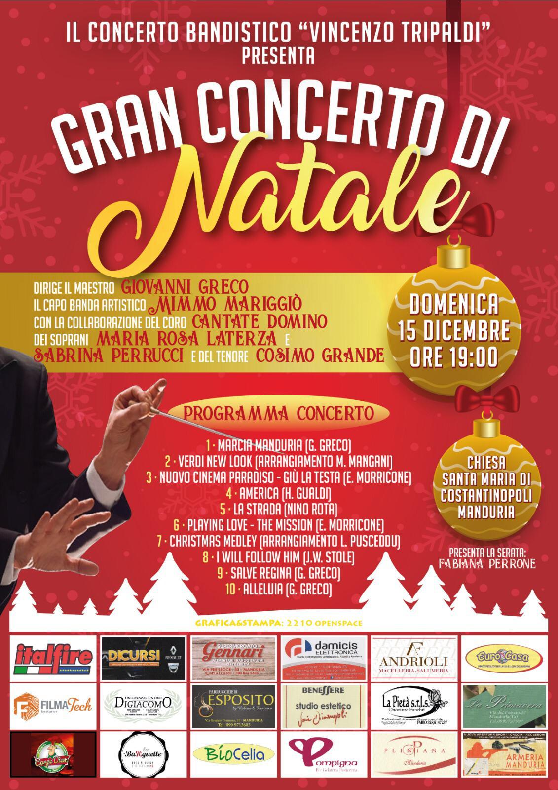 Manduria. “GRAN CONCERTO DI NATALE 2019”