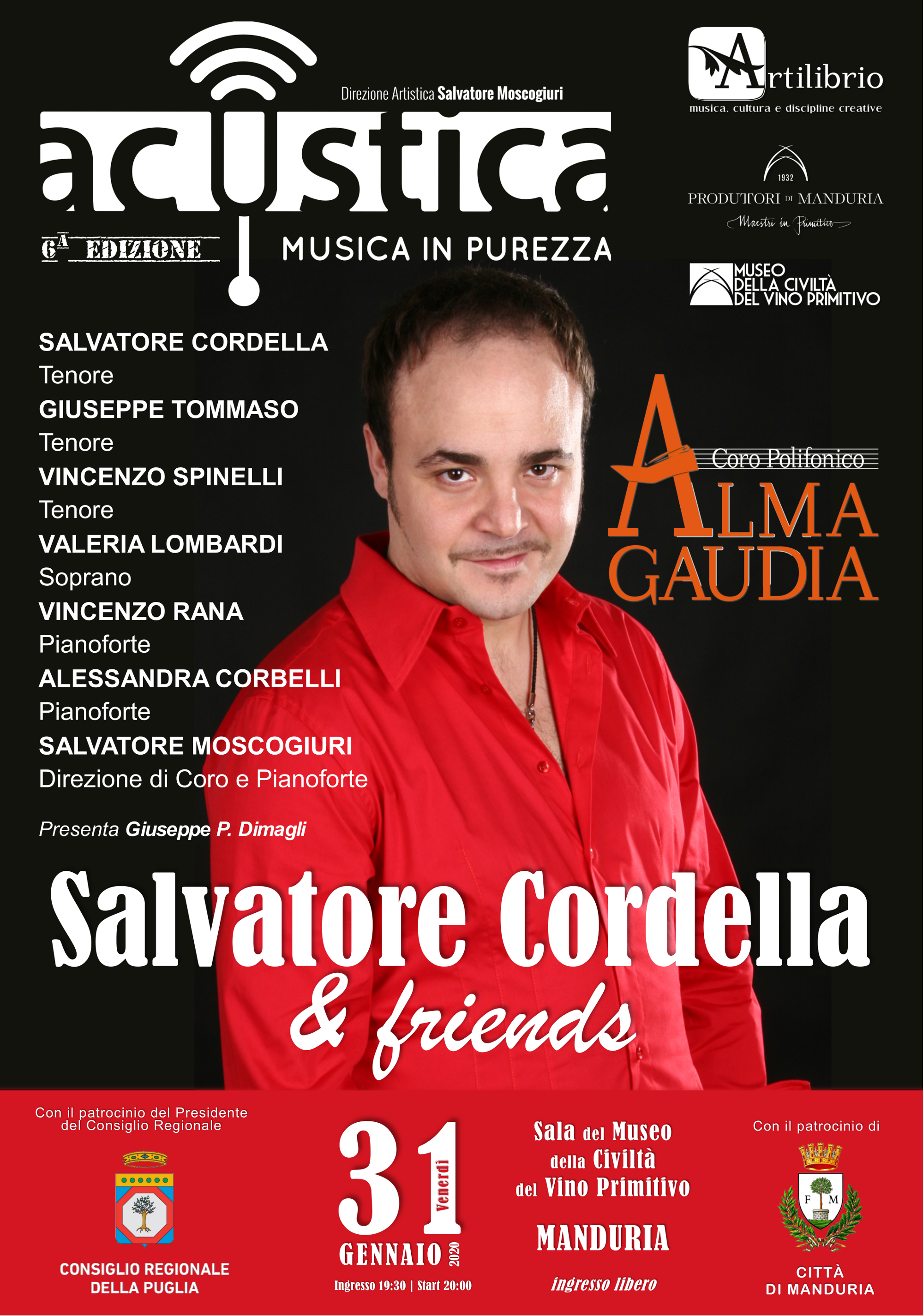 MANDURIA. “Salvatore Cordella & friends”, ad Acustica una stella internazionale della lirica