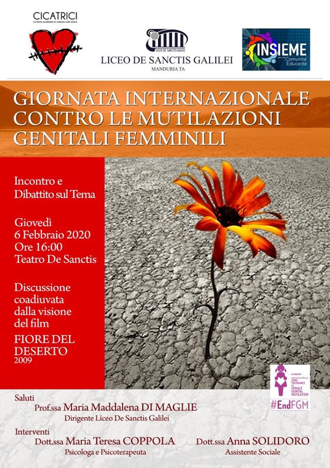 MANDURIA. Giovedì 6 febbraio. Giornata Internazionale contro le mutilazioni genitali femminili