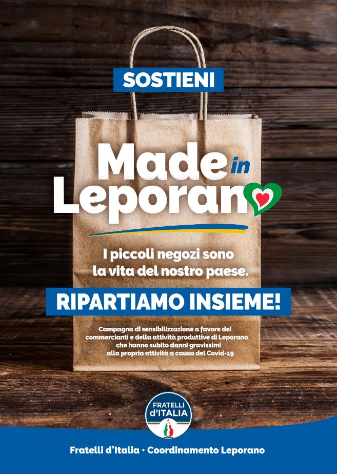 “Sostieni il Made in Leporano”, è l’iniziativa lanciata da Fratelli d’Italia