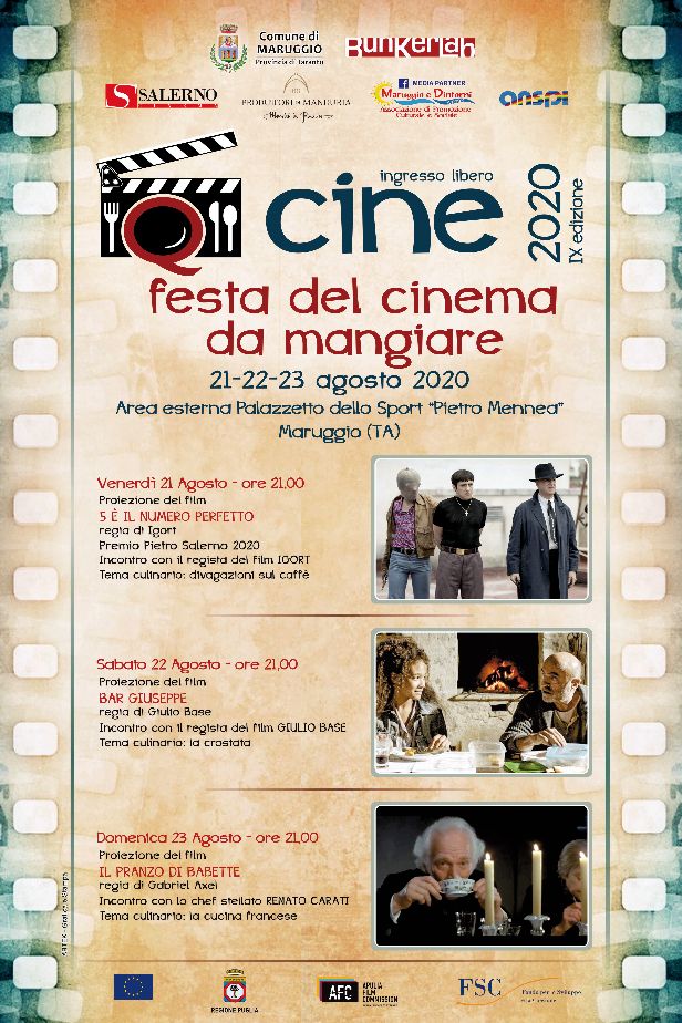 MARUGGIO. QCine 2020. Festa del Cinema da mangiare – IX Edizione