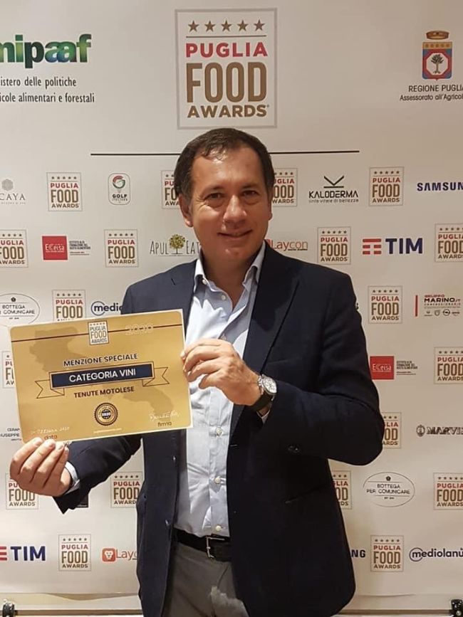 GROTTAGLIE. Una menzione speciale nella categoria vini è stata riconosciuta alle Tenute Motolese nell’ambito della terza edizione di “Puglia Food Awards”
