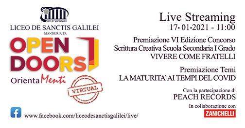 MANDURIA. Liceo De Sanctis Galilei. Premiazione della sesta edizione del Concorso Narrativo per Ragazzi “Trasformiamo il nostro mondo: Vivere come fratelli”