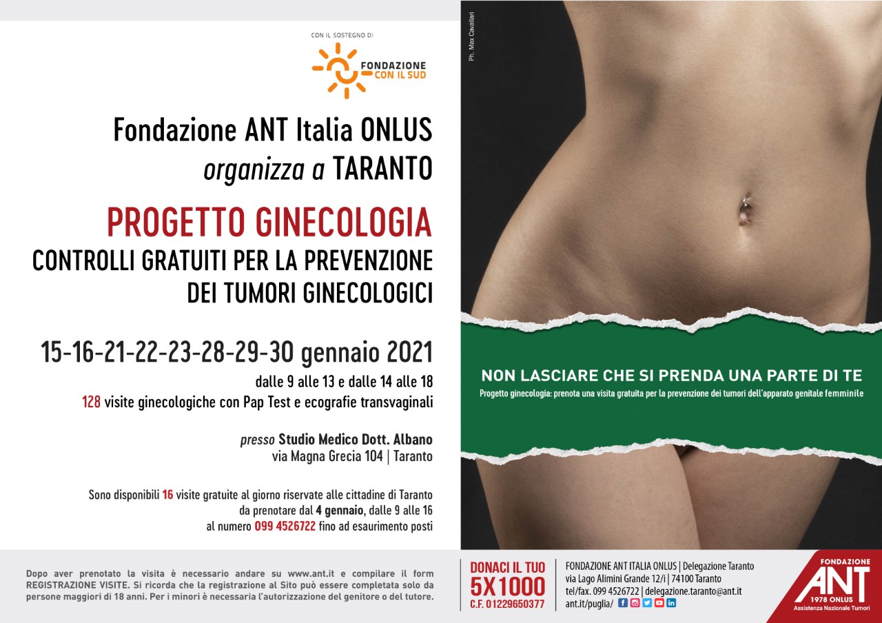Prosegue il progetto “Salute e qualità di vita a Taranto”. 128 visite ginecologiche gratuite