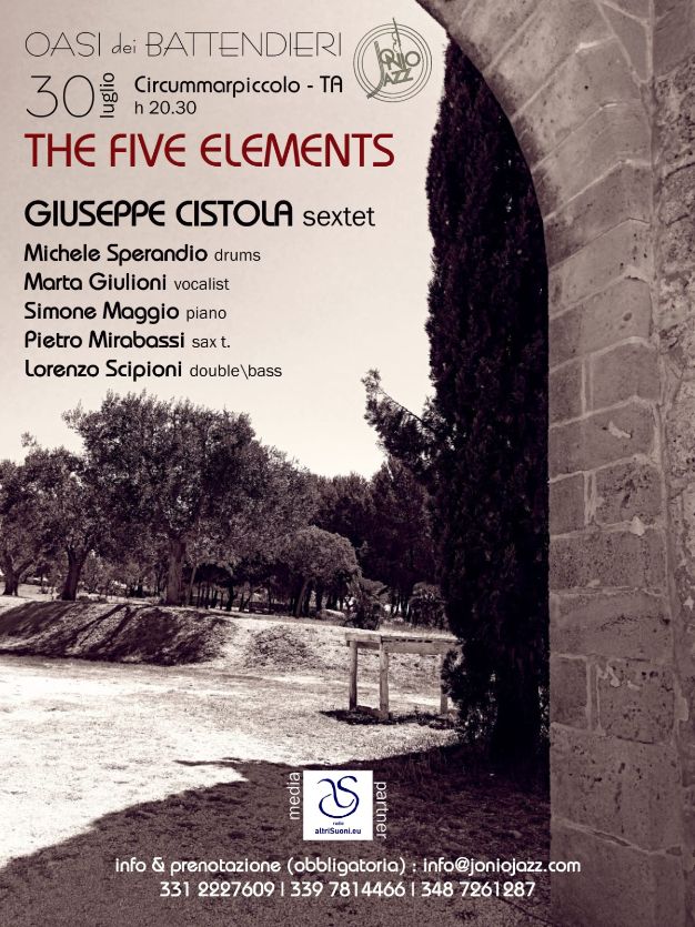 TARANTO.  Concerto “The FiveElements”– Giuseppe Cistola sextet